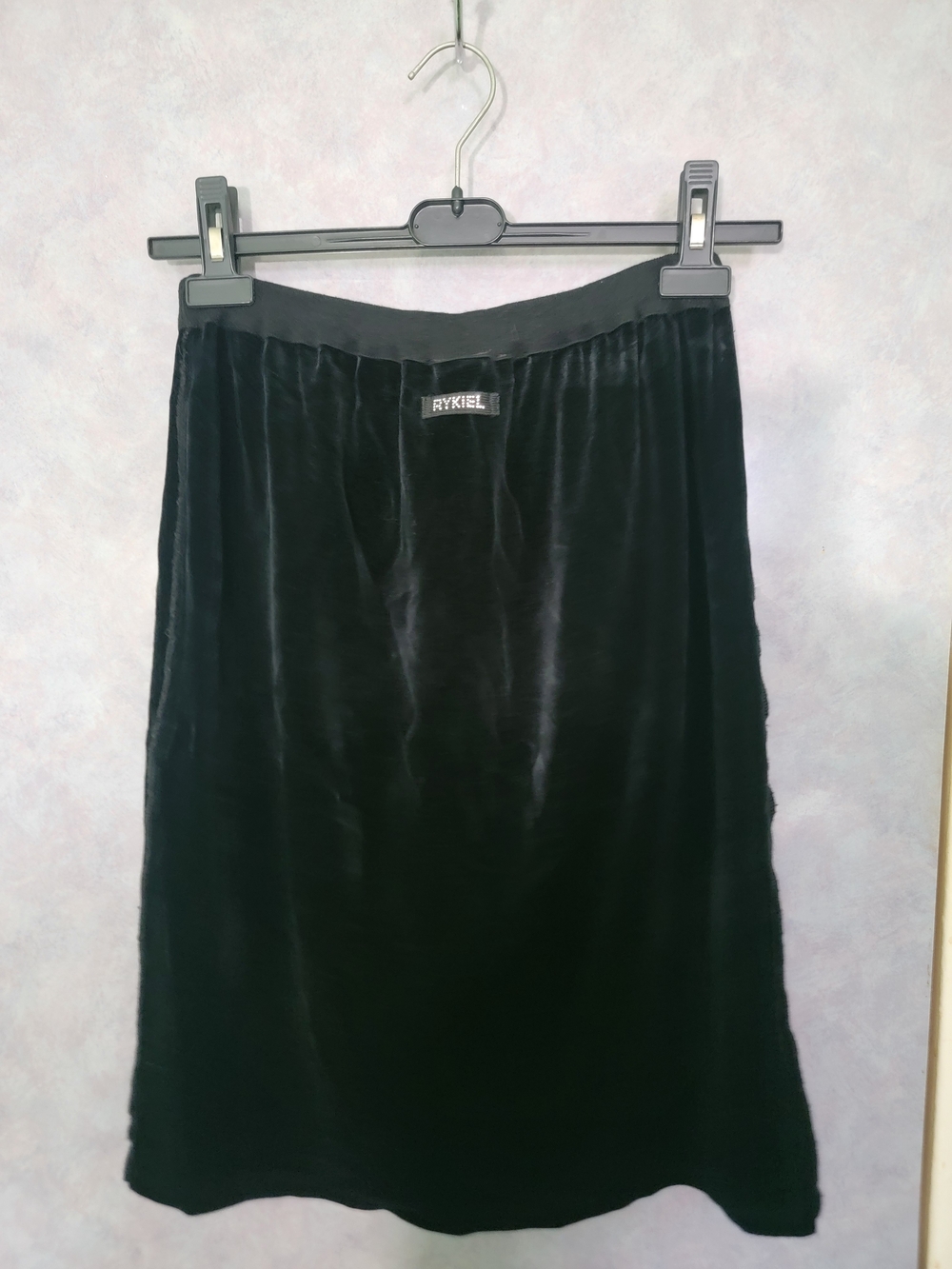 Sonia Rykiel Black Velvet Midi Skirt